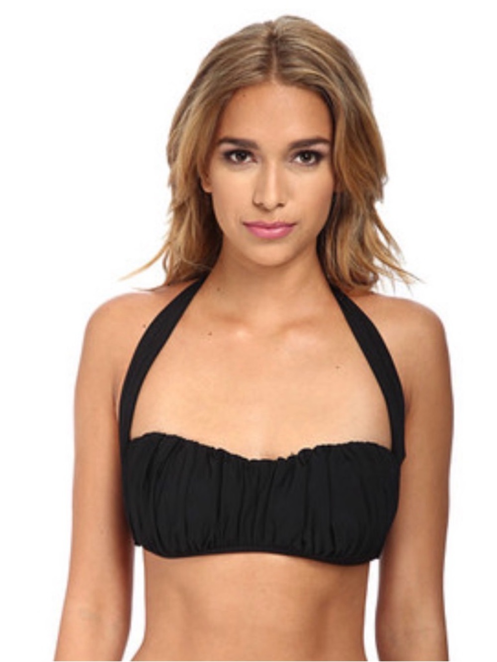Black Halter Bandeau Swim Top - Women Swim